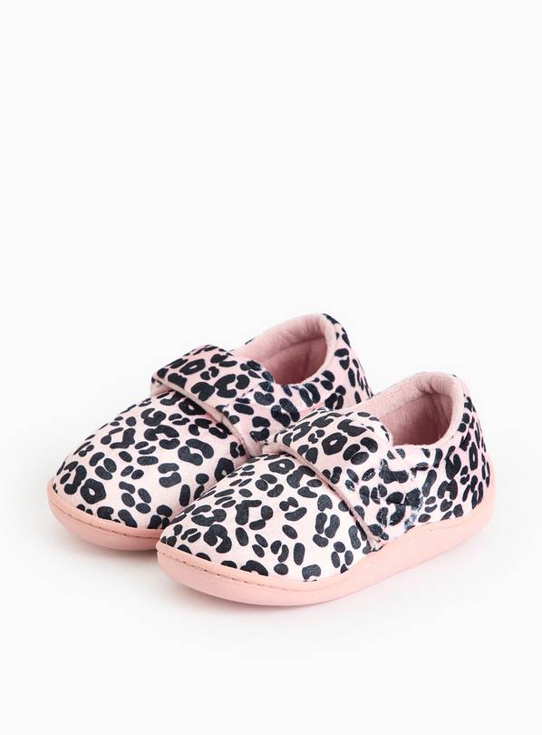 Pink Animal Print Cupsole Slippers 10-11 Infant